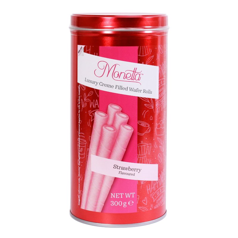 MONETTA Strawberry Wafer Rolls