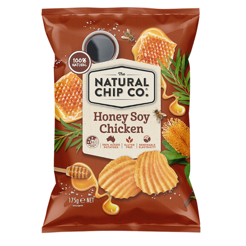 THE NATURAL CHIP CO Honey Soy Chicken Crinkle Cut Potato Chips