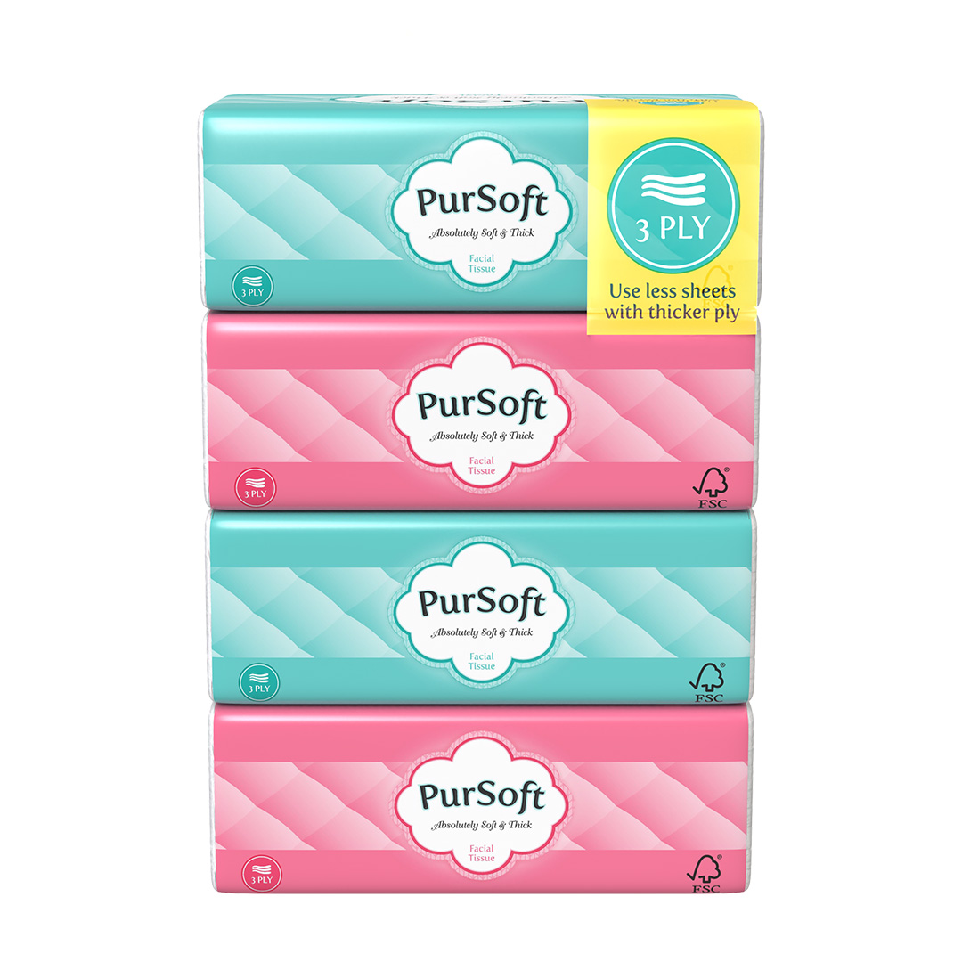 PURSOFT Original 3-Ply Facial Tissue Soft Pack