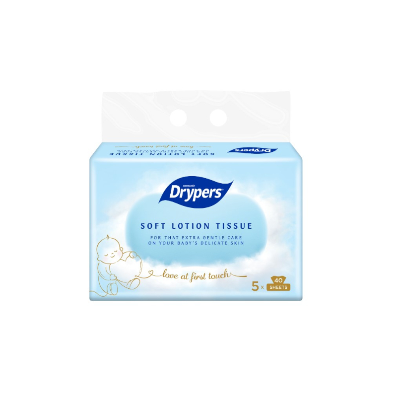 Drypers Soft Lotion 3-Ply Facial Tissue