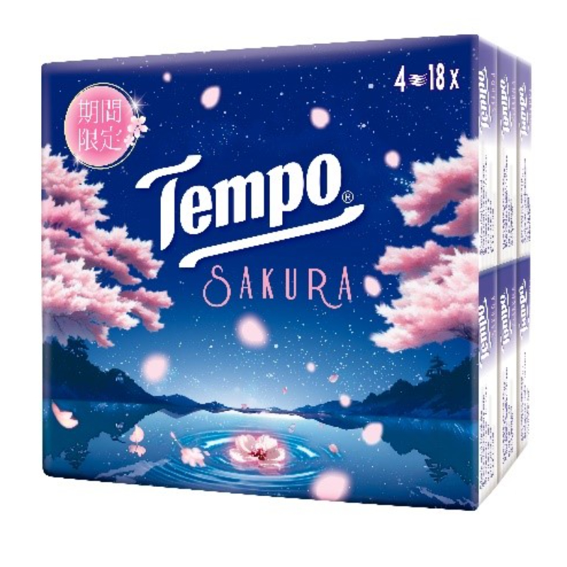 TEMPO Sakura 4-Ply Hanky Tissues