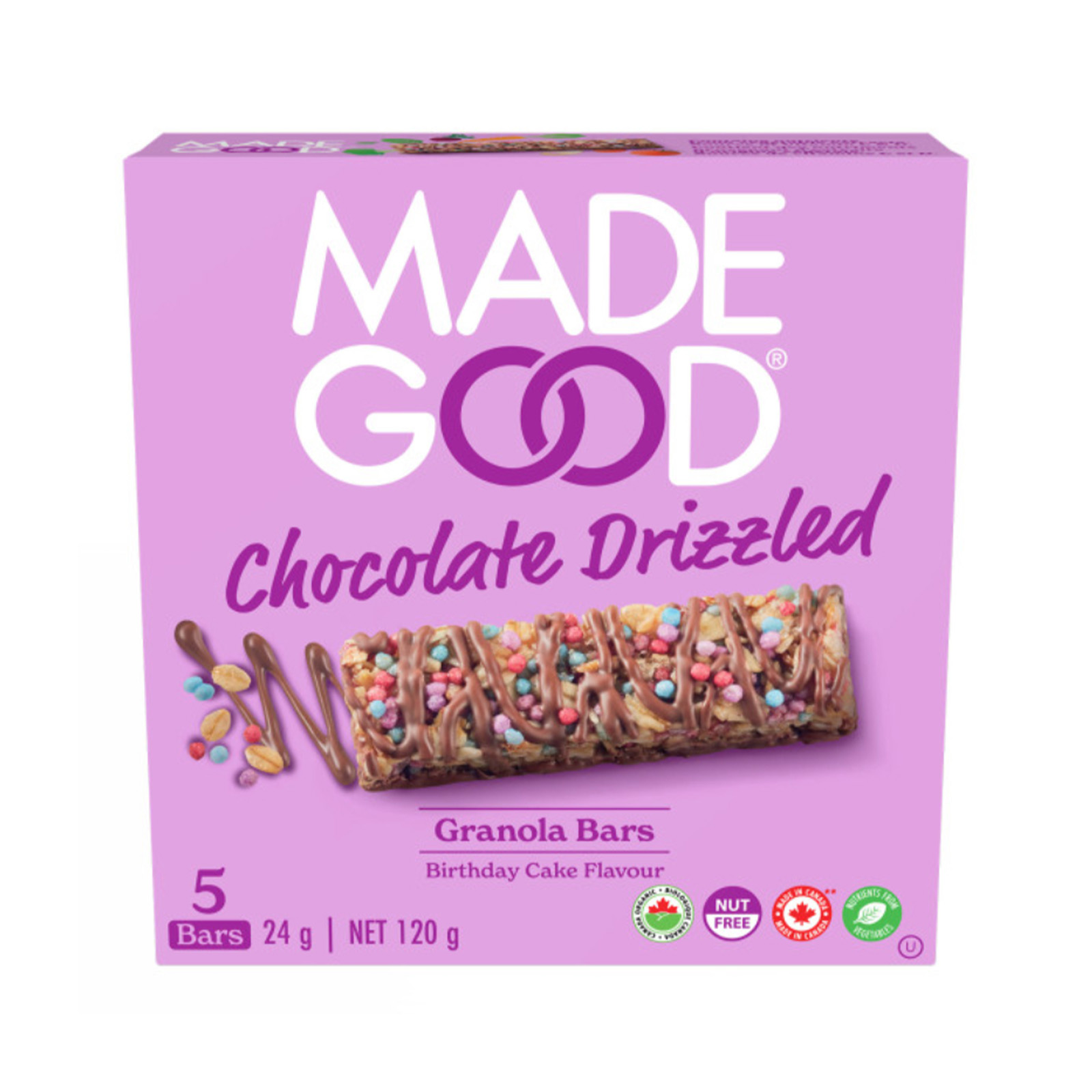 MADE GOOD Organic Chocolate Drizzled Birthday Cake Bars
