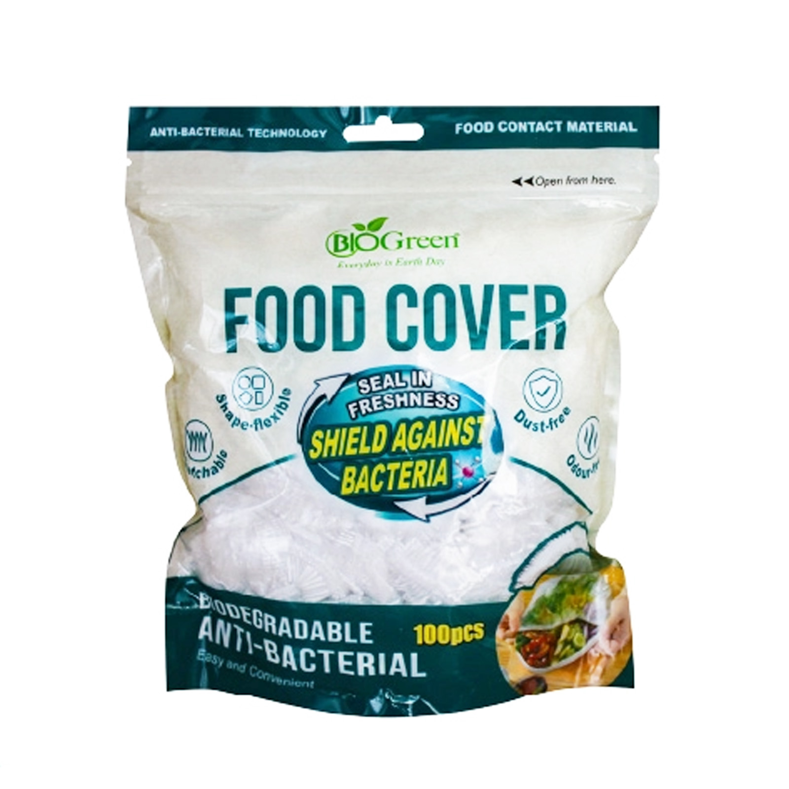 Biogreen Biodegradable Antibacterial Food Cover 100s
