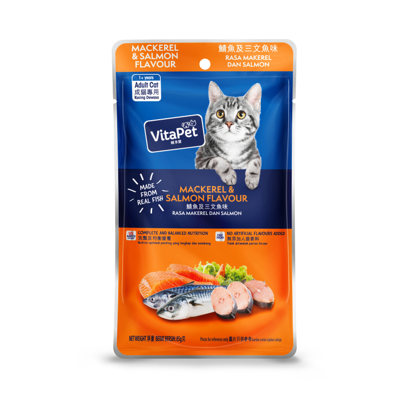 VITA PET VitaPet Adult Mackerel & Salmon Cat Food Pouch