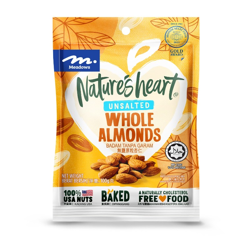 MEADOWS Nature's Heart Unsalted Almonds