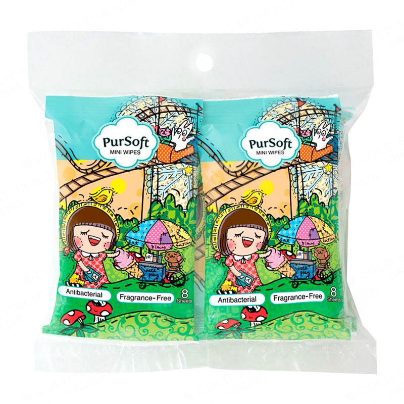 PURSOFT Antibacterial Mini Wet Wipes