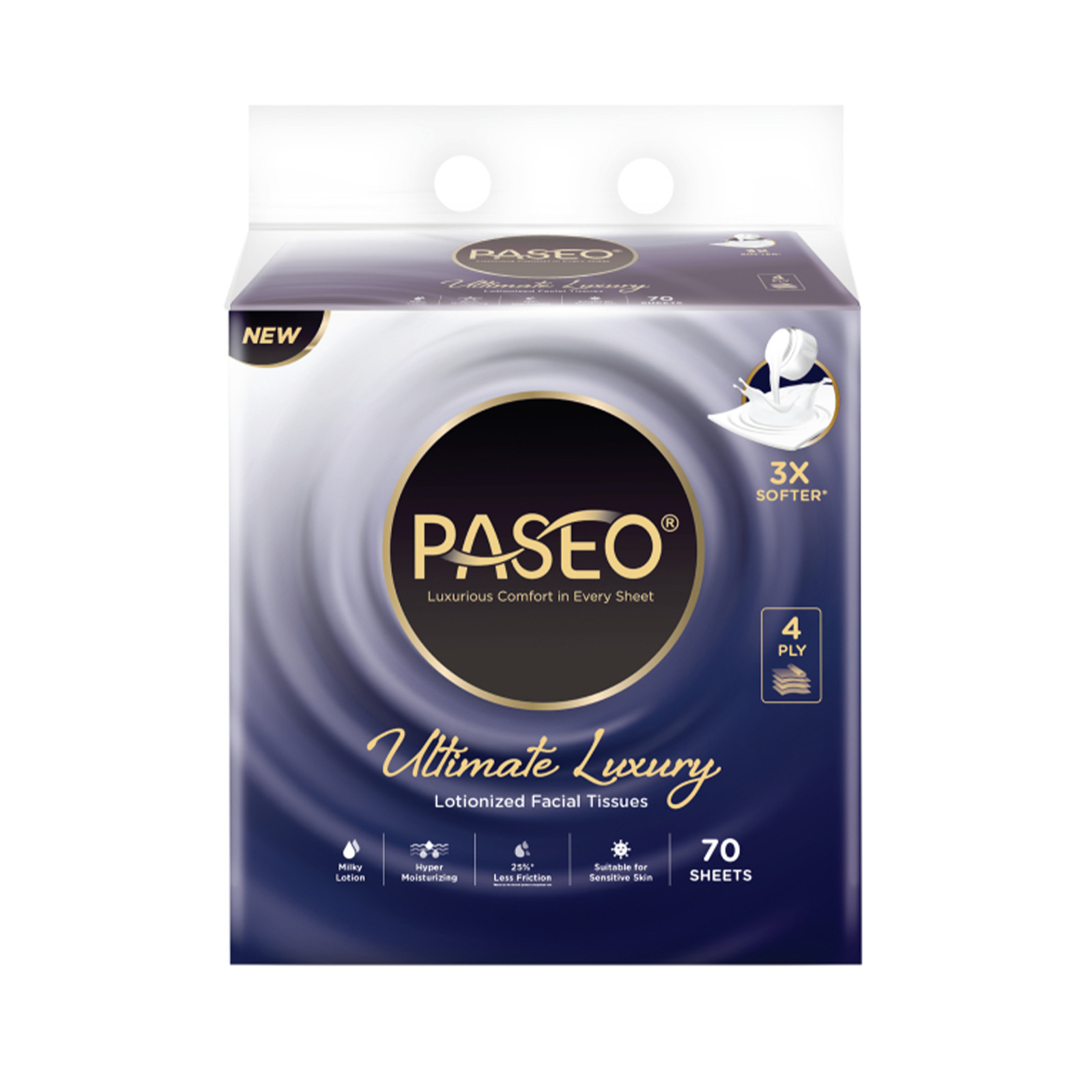 PASEO Lotionized 4-Ply Facial Tissue