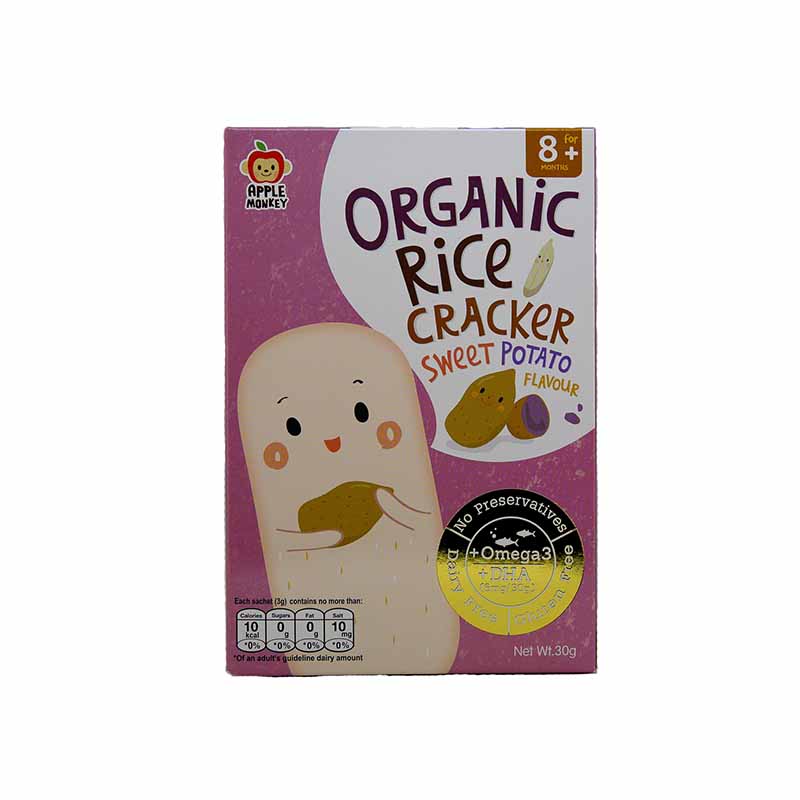 APPLE MONKEY Organic Sweet Potato Rice Crackers