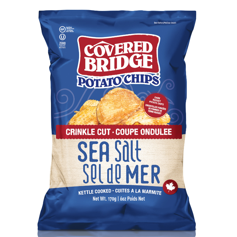 COVERED BRIDGE Crinkle Cut Sea Salt Potato Chips