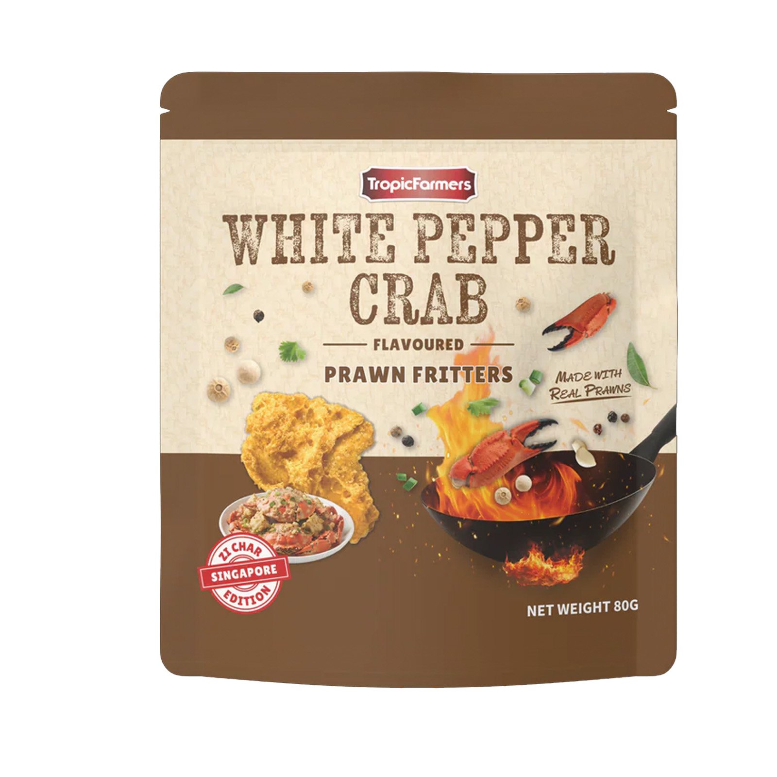TROPICFARMERS White Pepper Crab & Prawn Seafood Crackers