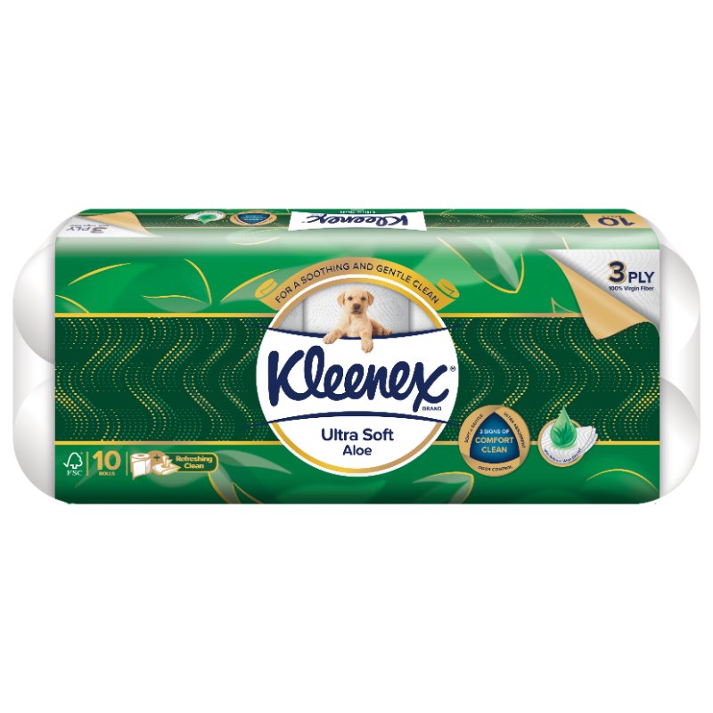 Kleenex Aloe Vera 3-Ply Toilet Paper 10 Rolls x