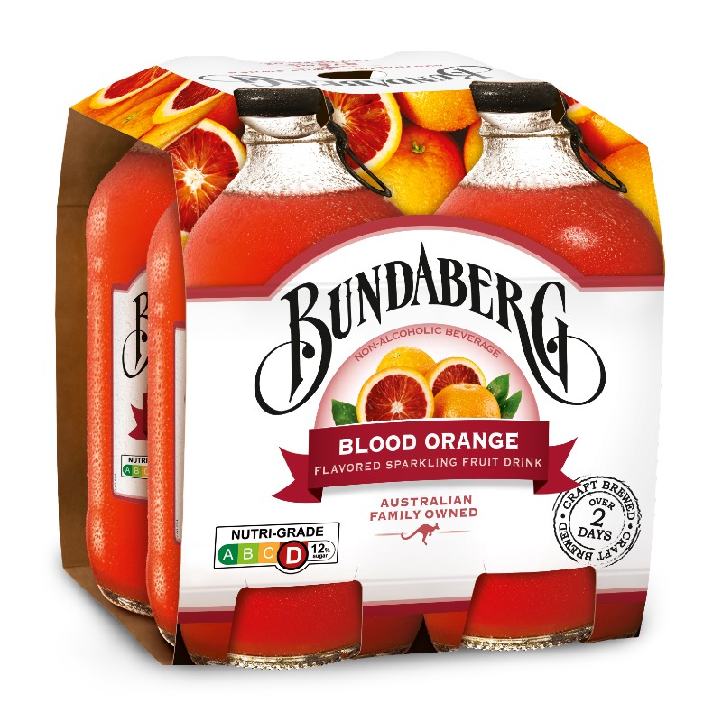 Bundaberg Blood Orange Sparkling Drink Bottle 4 x 375ml