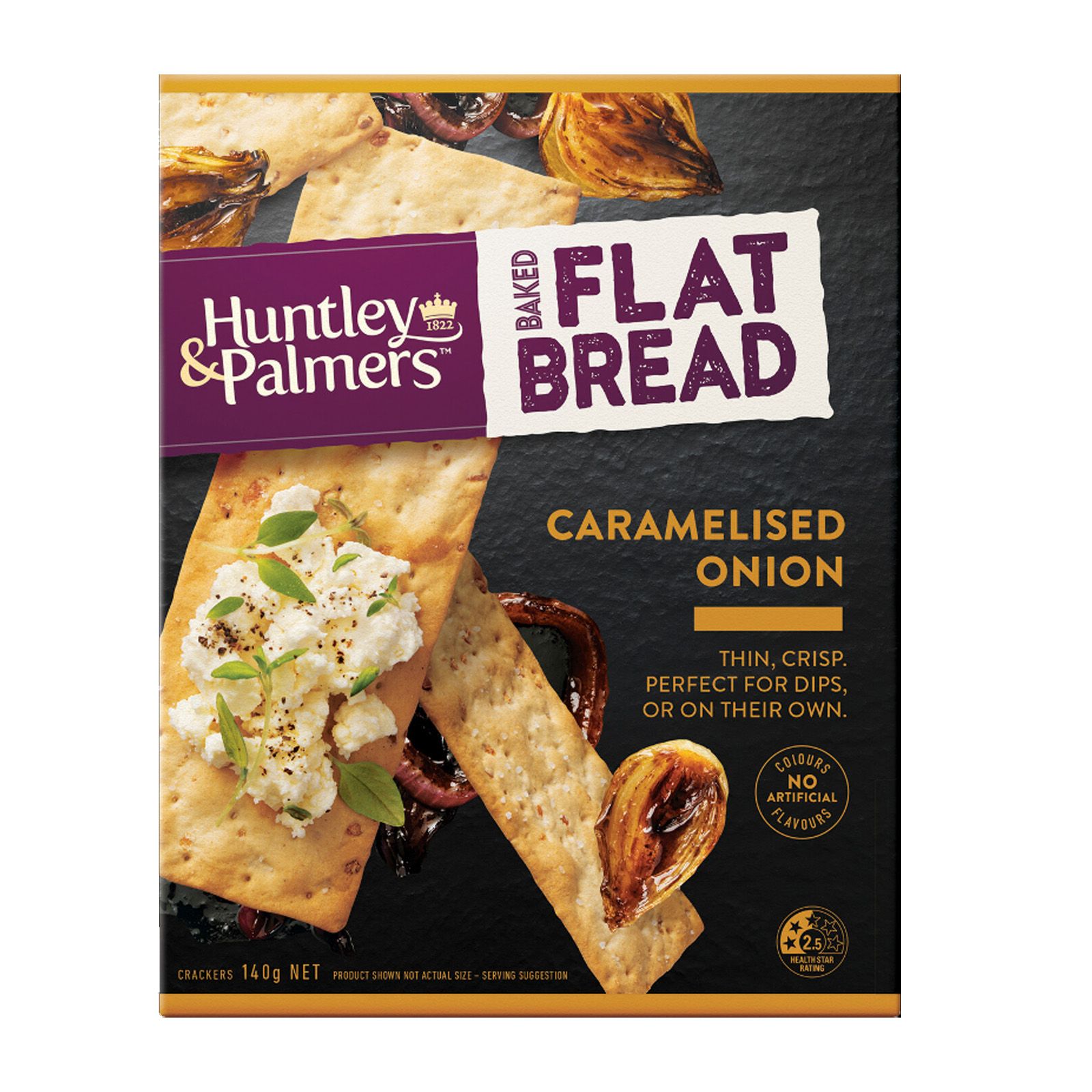 HUNTLEY & PALMERS Caramelised Onion Flatbread Crackers