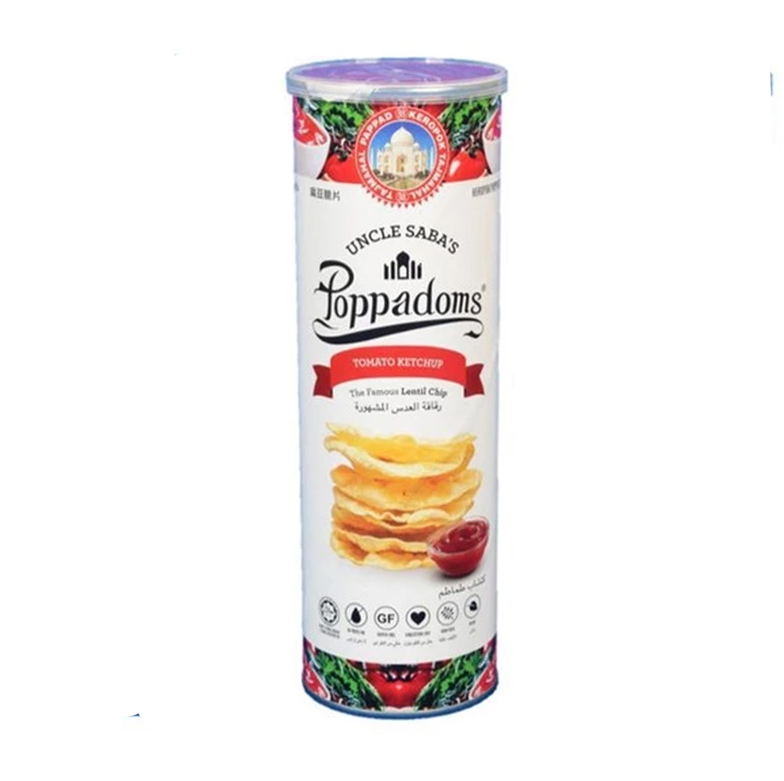 Uncle Saba's Tomato Ketchup Poppadoms Chips 70g