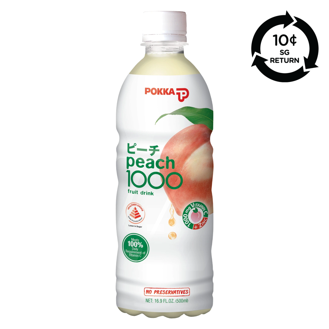Pokka Peach 1000 Fruit Drink Bottle
