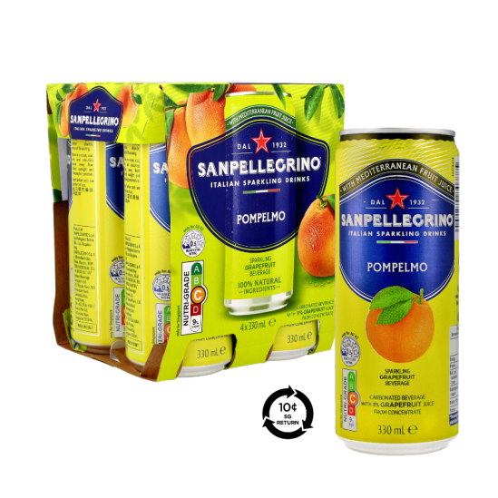 [BCRS] San Pellegrino Pomegranate & Grapefruit Sparkling Fruit Drink Can 4 x 330ml
