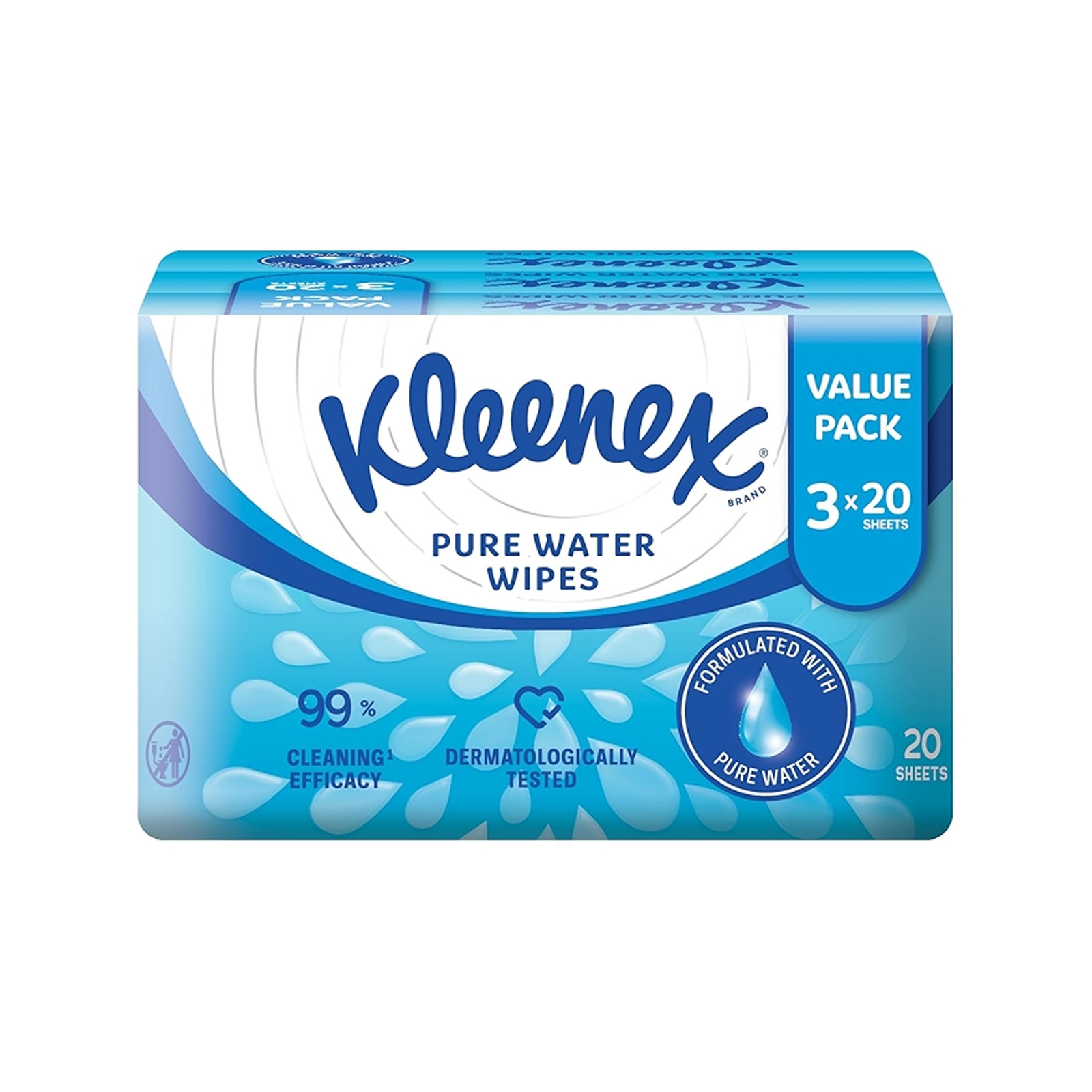 Kleenex Pure Water Hands & Face Wet Wipes