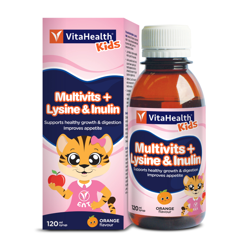 VITA HEALTH Kids Multivits + Lysine & Inulin Orange