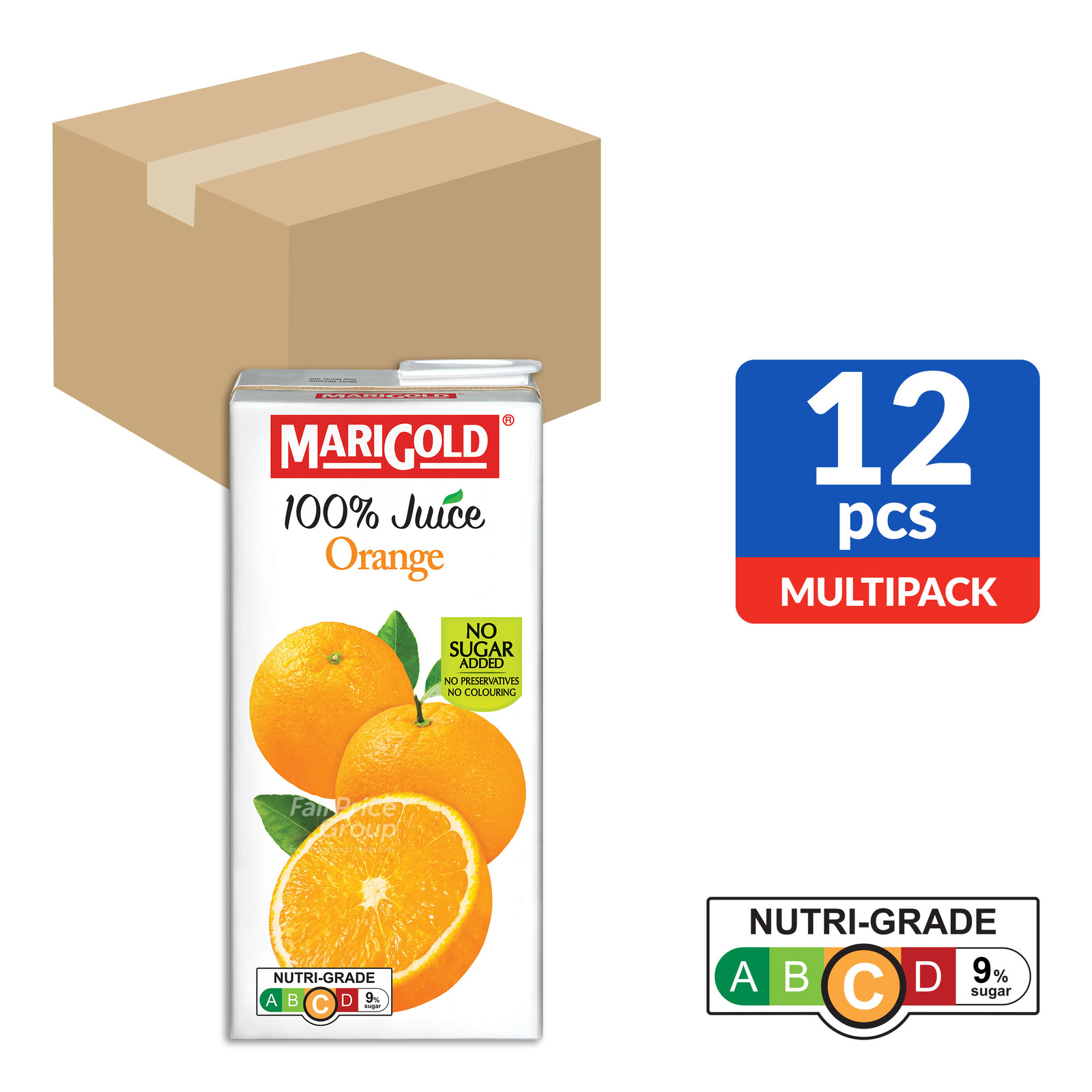 Marigold 100% Packet Juice - Orange (Ctn)
