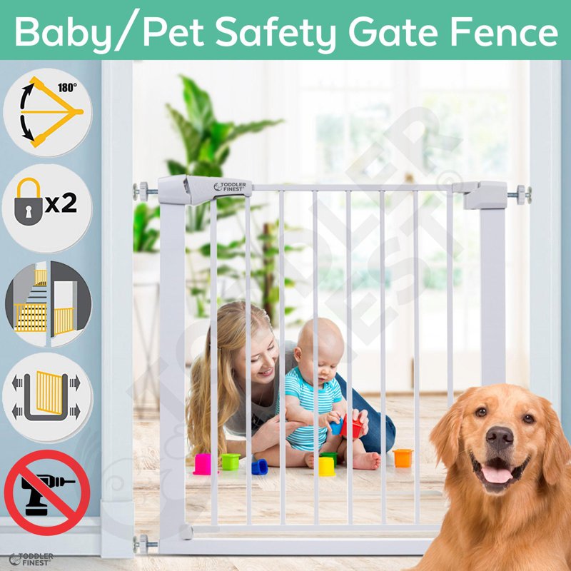 ToddlerFinest Auto Close Safety Baby Kids Pets Gate Fence