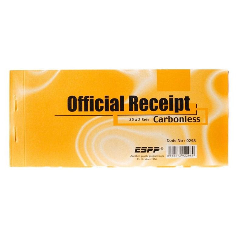 ESPP NCR Official Receipt 25X2 No.0298