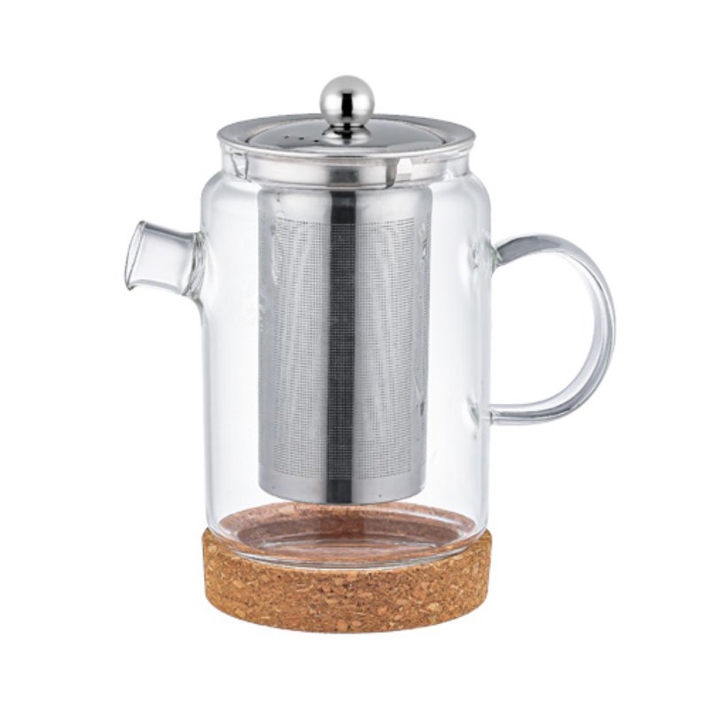 ARAMORO Glass Tea Pot W Handle And Coaster