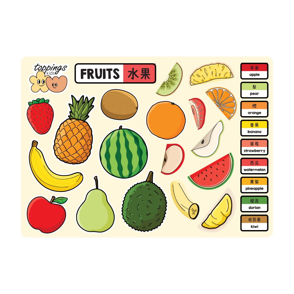 ToppingsKids TOKI Magic Sticker - Fruits