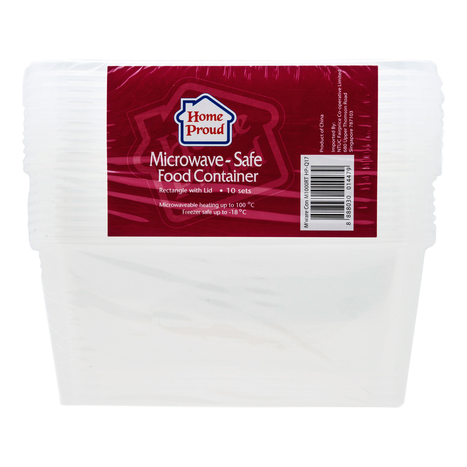 HomeProud Microwave-Safe Food Container - Rectangle 10 per pack