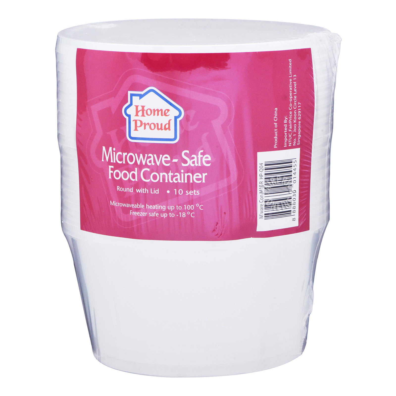HomeProud Microwave-Safe Food Container - Round 10 per pack