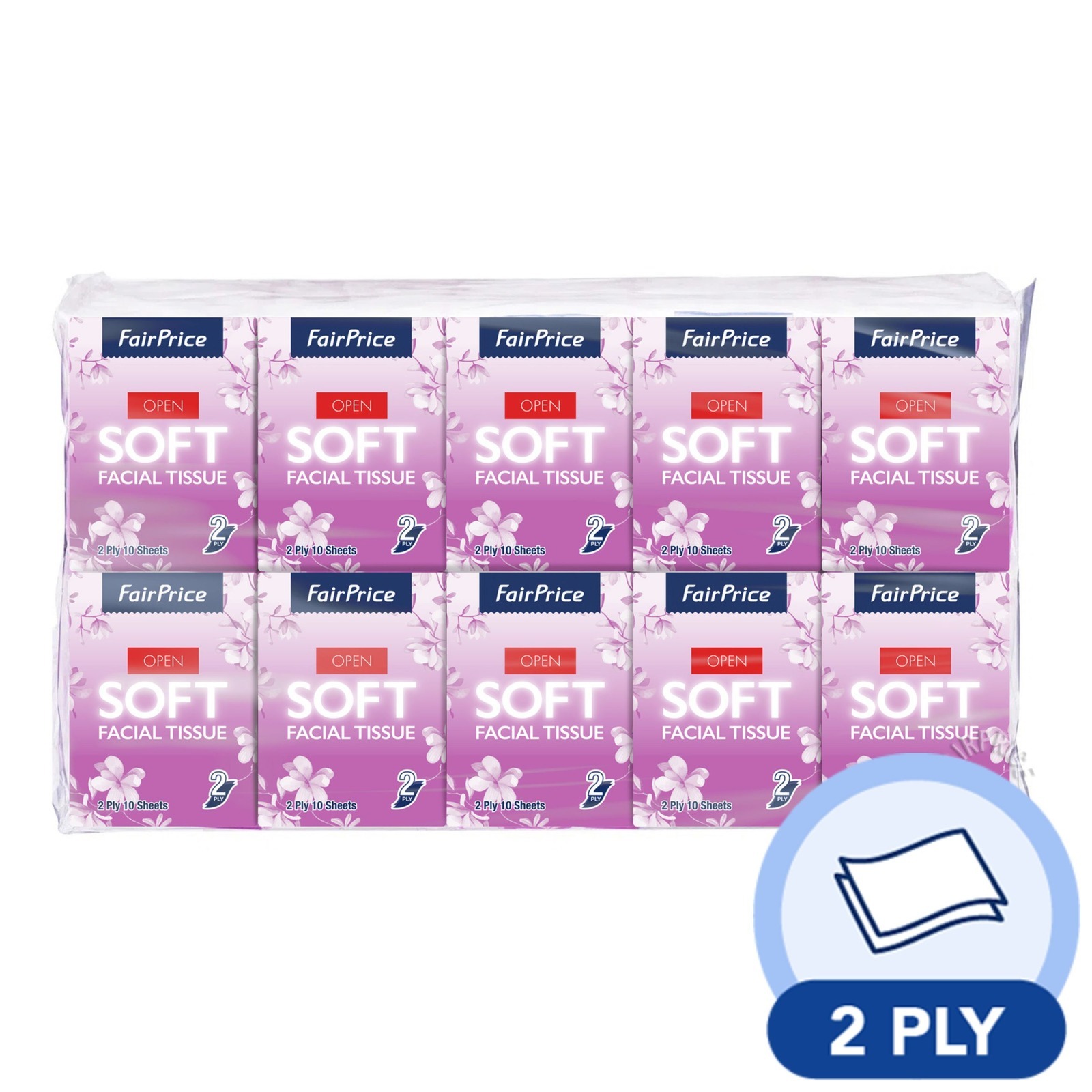 FairPrice Hanky 2ply Pocket Tissue 40 x 10 per pack