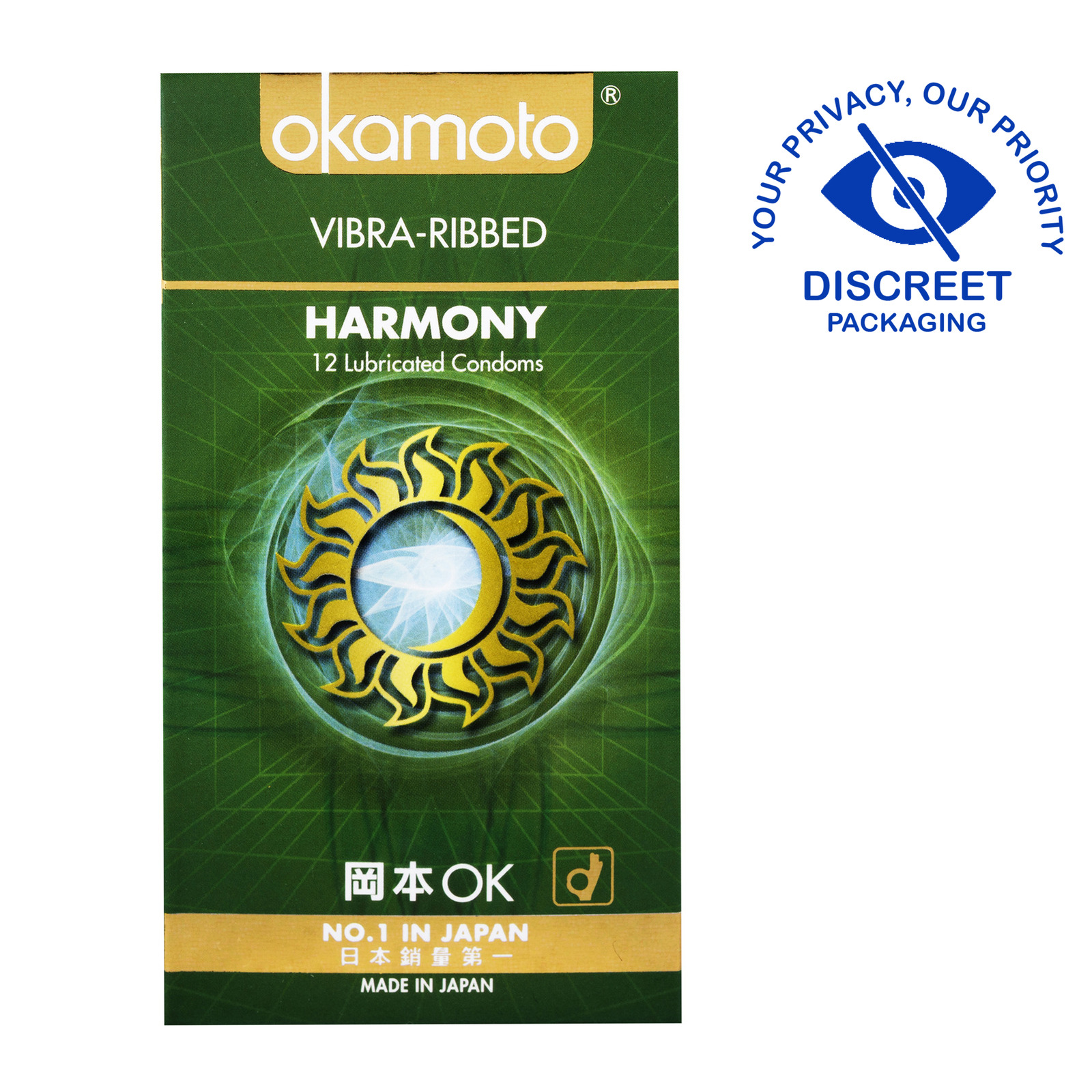 Okamoto Condom - Vibra Ribbed Harmony 12 per pack