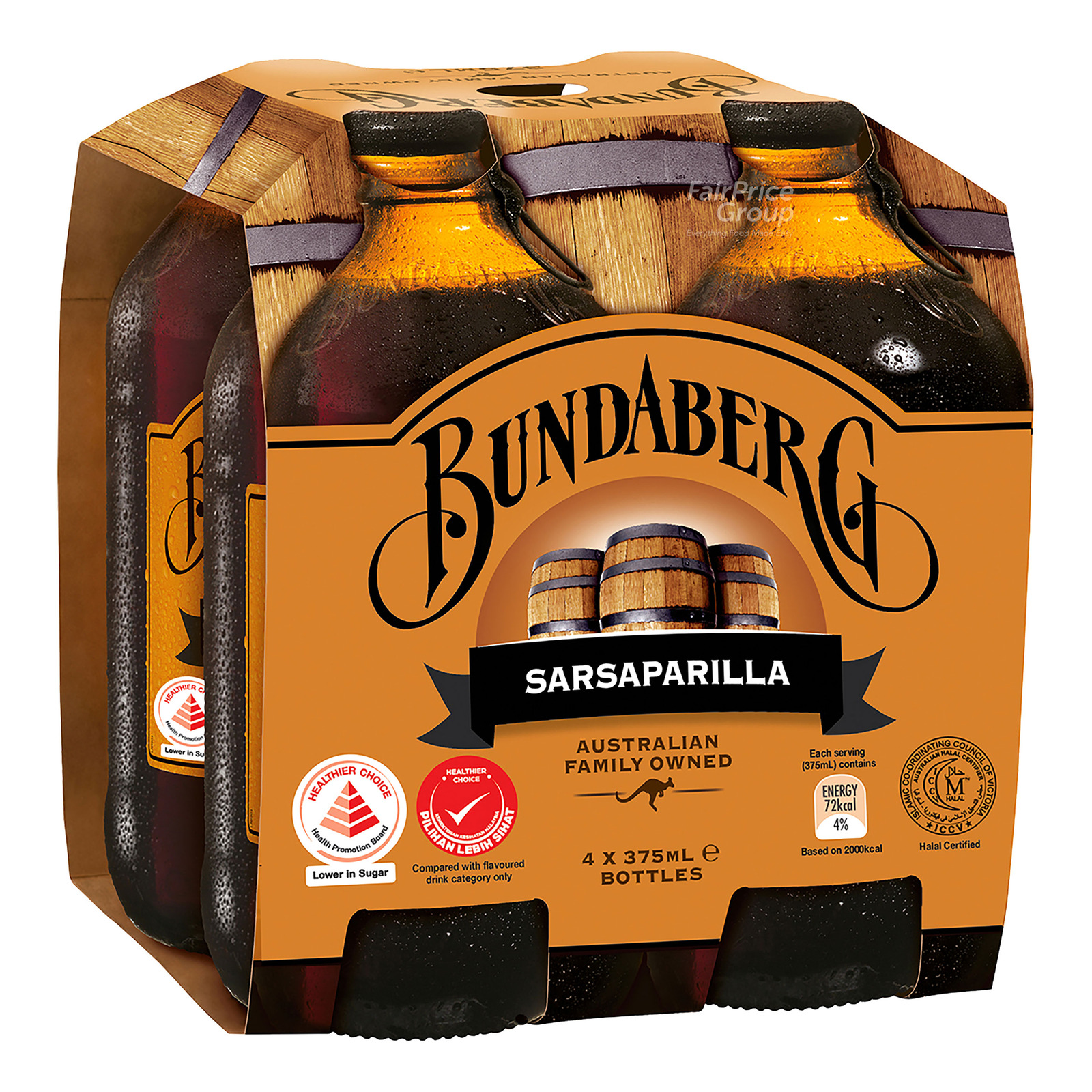 Bundaberg Bottle Drink - Root Beer 4 x 375ml