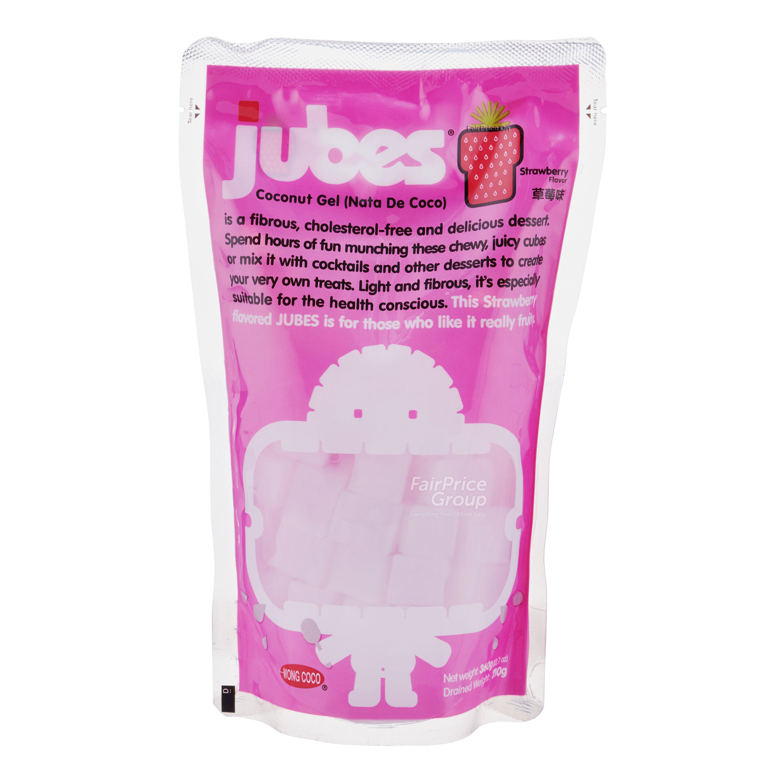 Wong Coco Jubes Nata De Coco - Strawberry