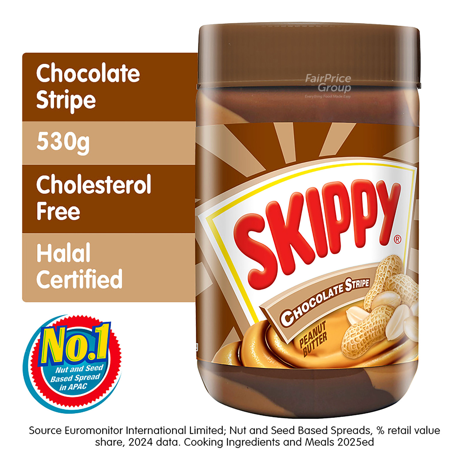 Skippy Peanut Butter Spread - Chocolate Stripe 530g