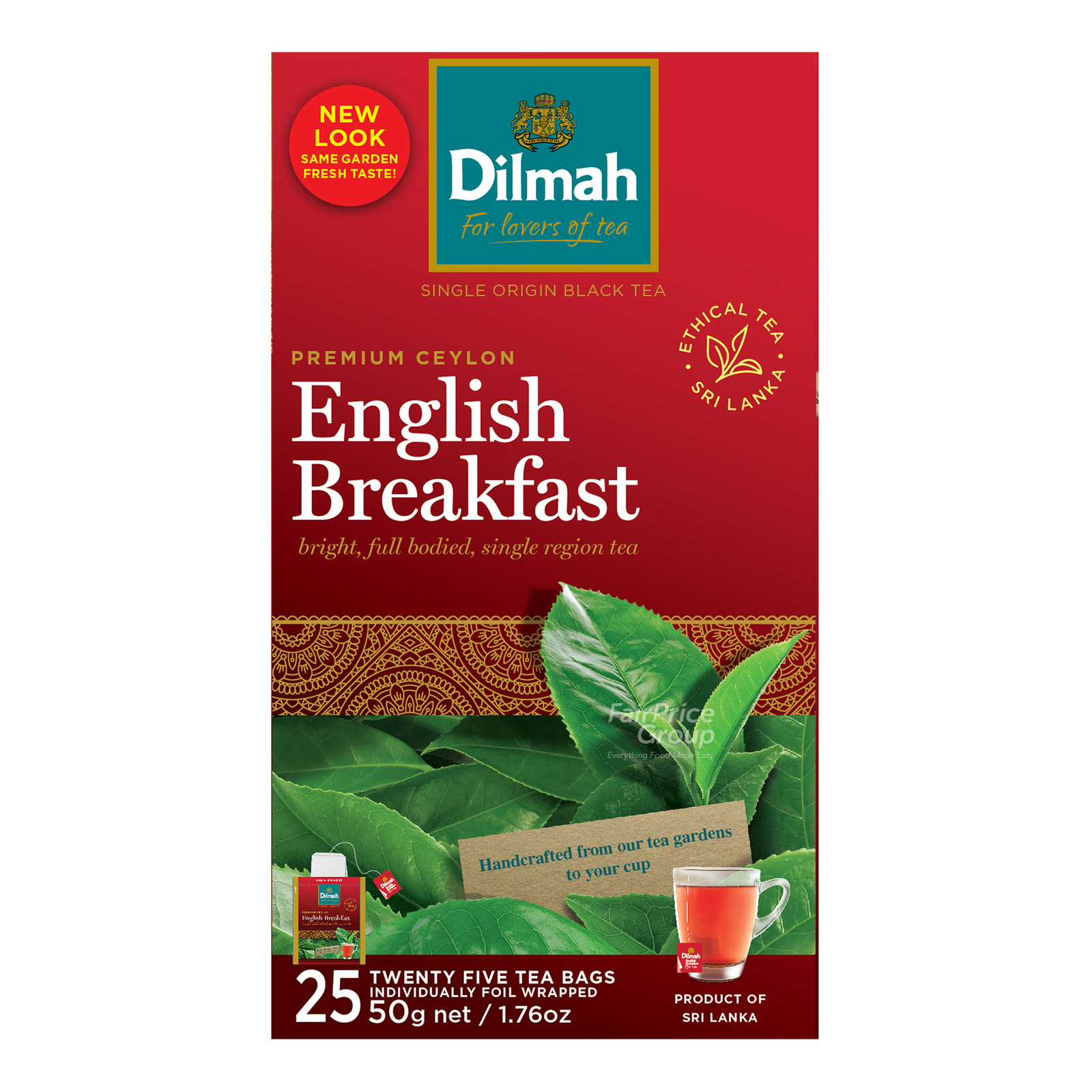 Dilmah Pure Ceylon Tea Bags - English Breakfast 50g (25 per pack)