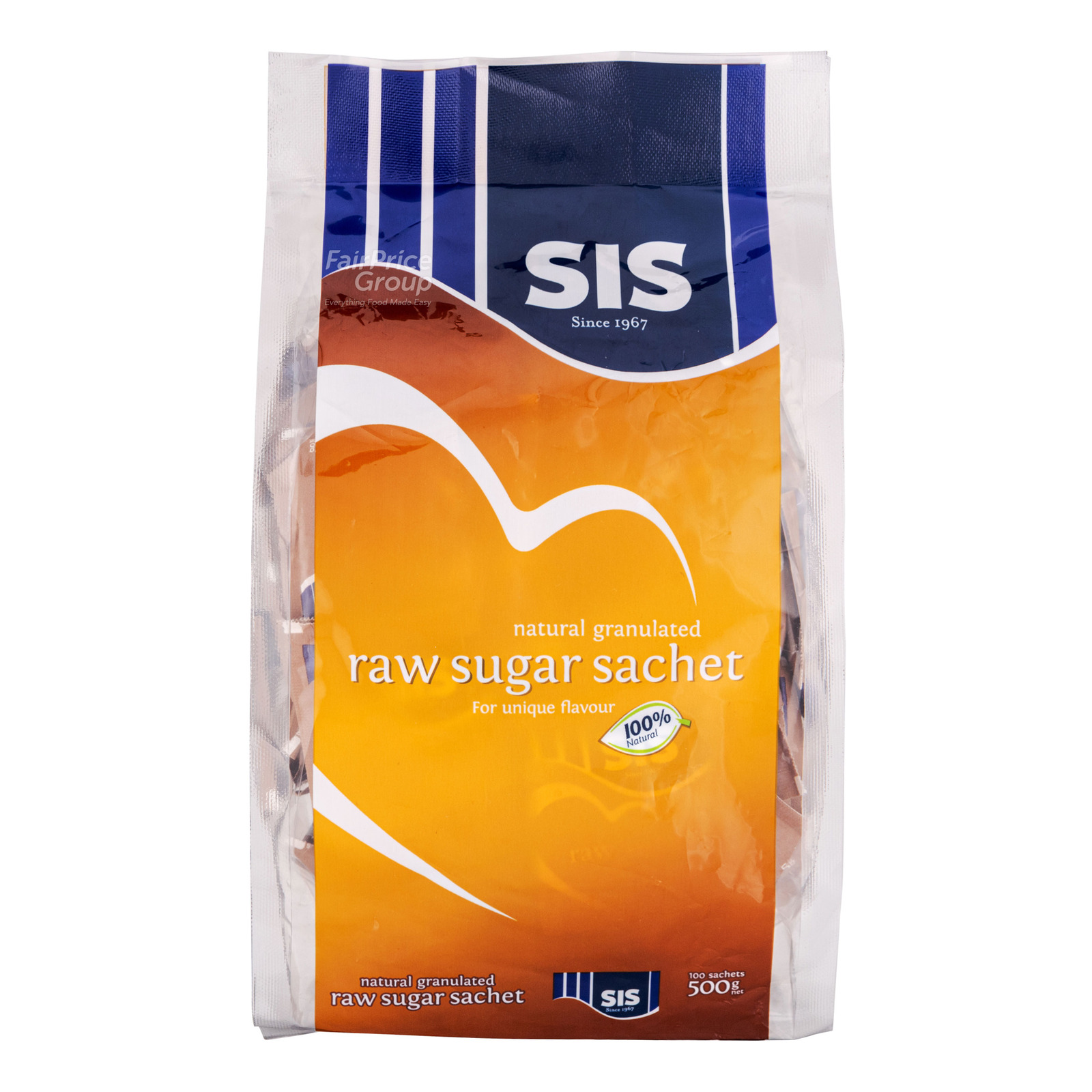Sis Raw Sugar Sachets - Natural Granulated (100 per pack)