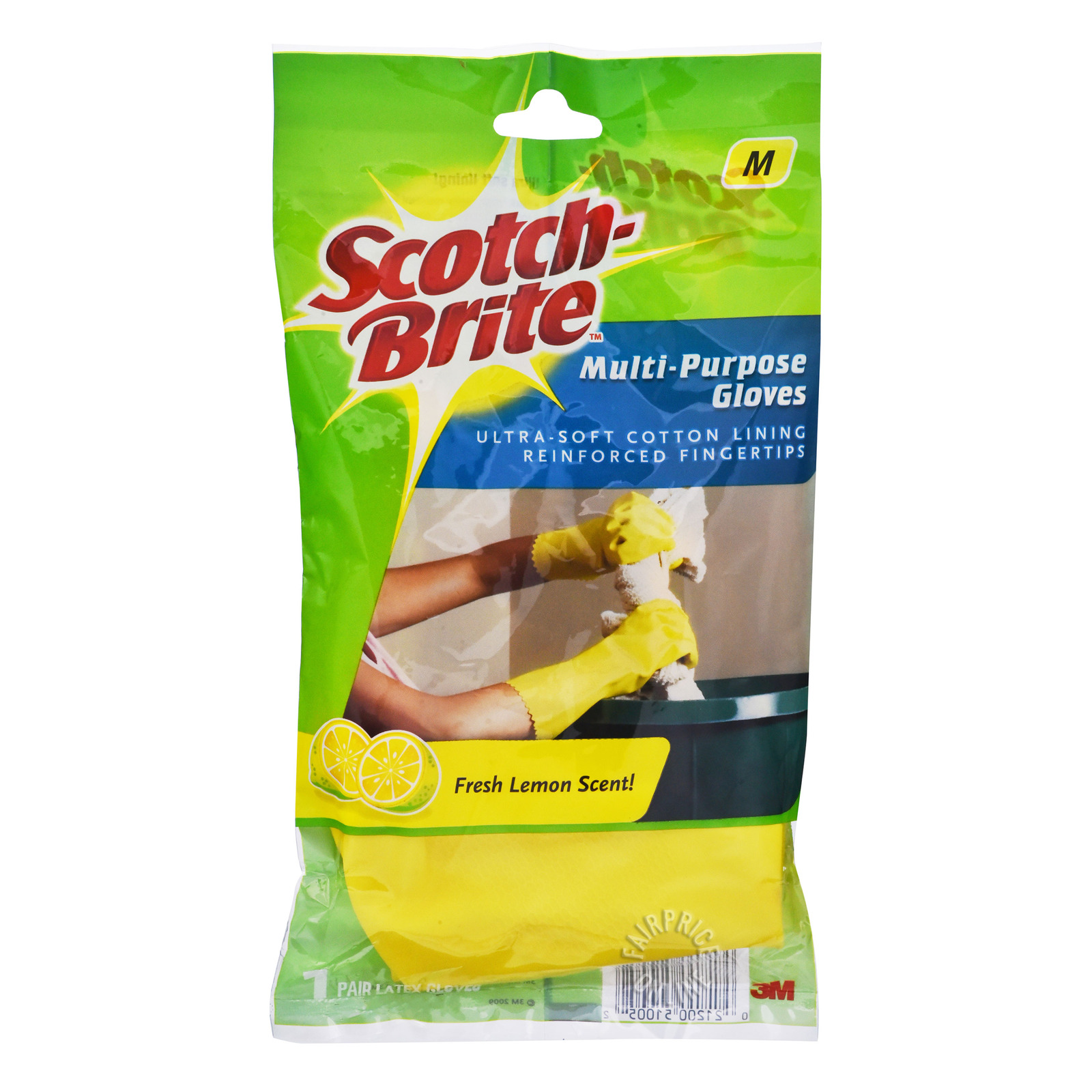 3M Scotch-Brite Multi-Purpose Gloves - Fresh Lemon (M) 1 per pack