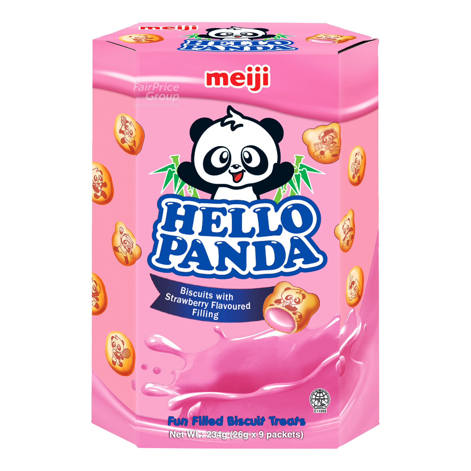 Meiji Hello Panda Biscuits - Strawberry 234g (9 x 26g)