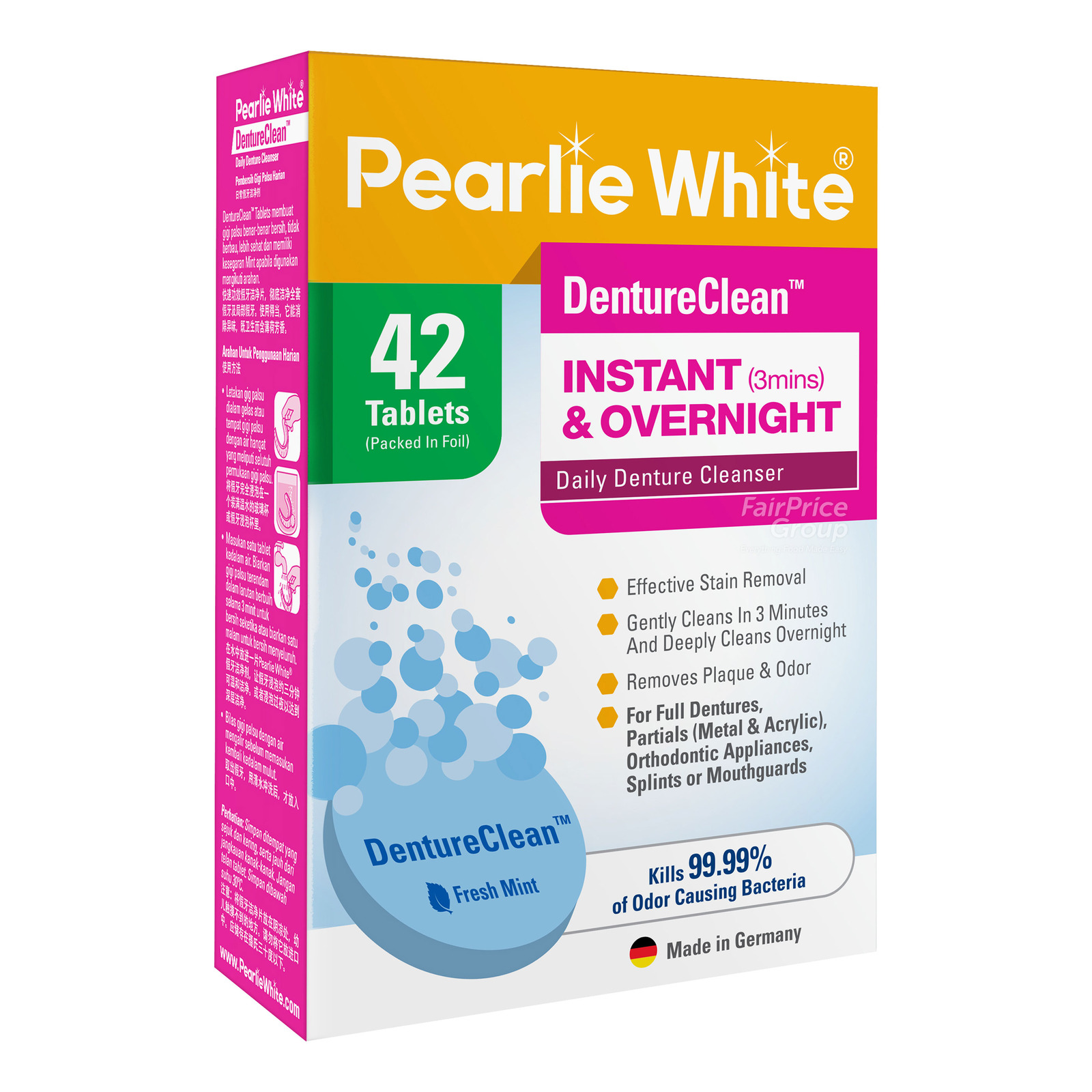 Pearlie White DentureClean Cleansing Tablets 42 per pack