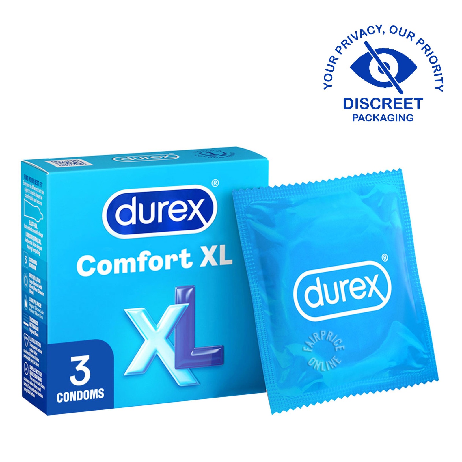 Durex Condom - Comfort (56mm) 3 per pack
