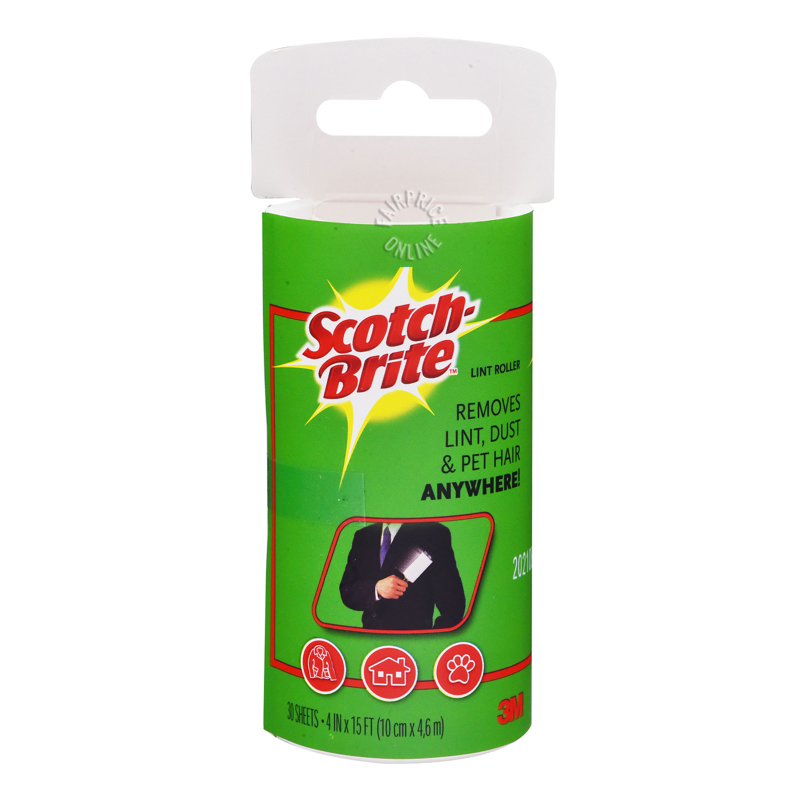 3M Scotch-Brite Lint Roller Refill (30 Sheets) 1 per pack