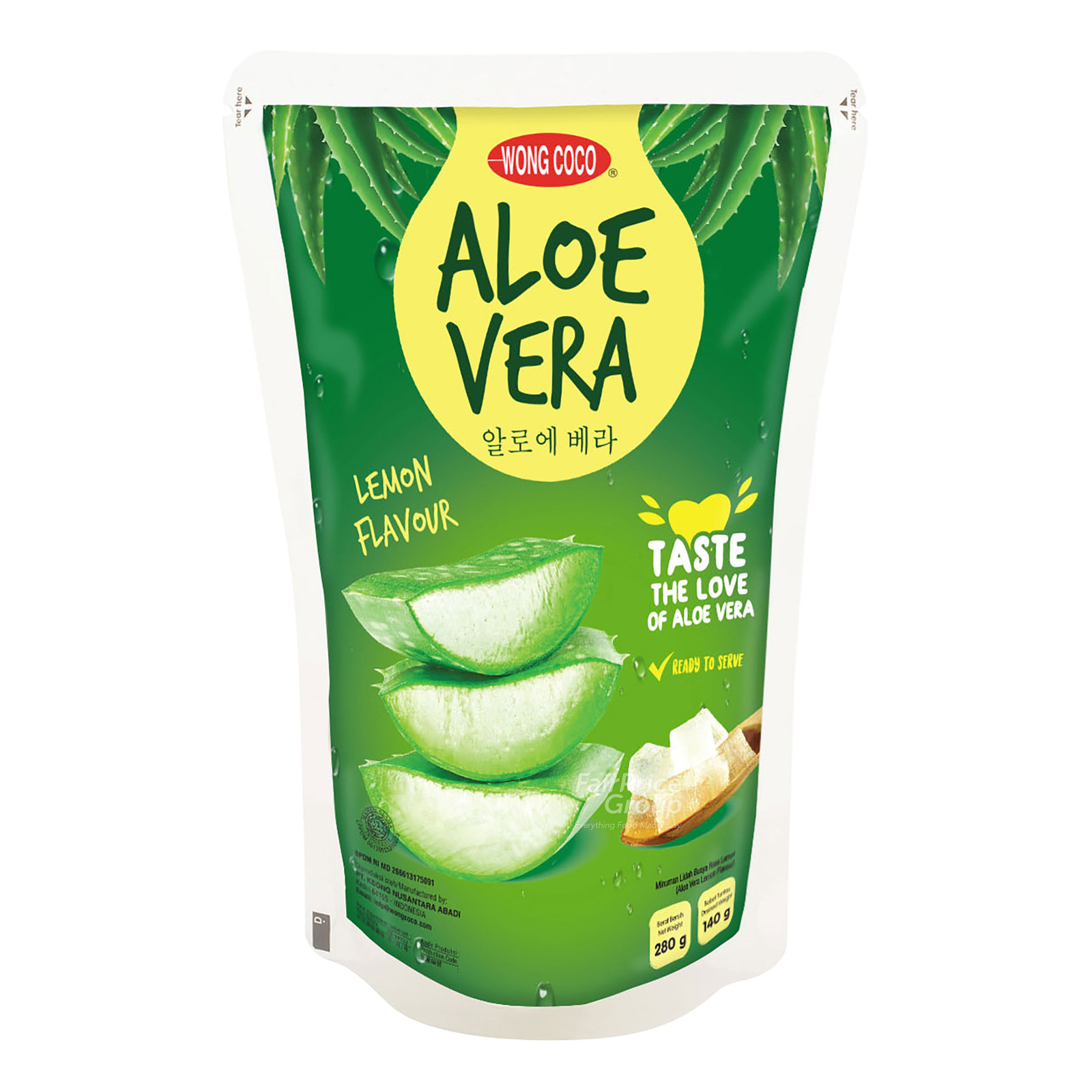 Wong Coco Aloe Vera With Dietary Fibre - Lemon