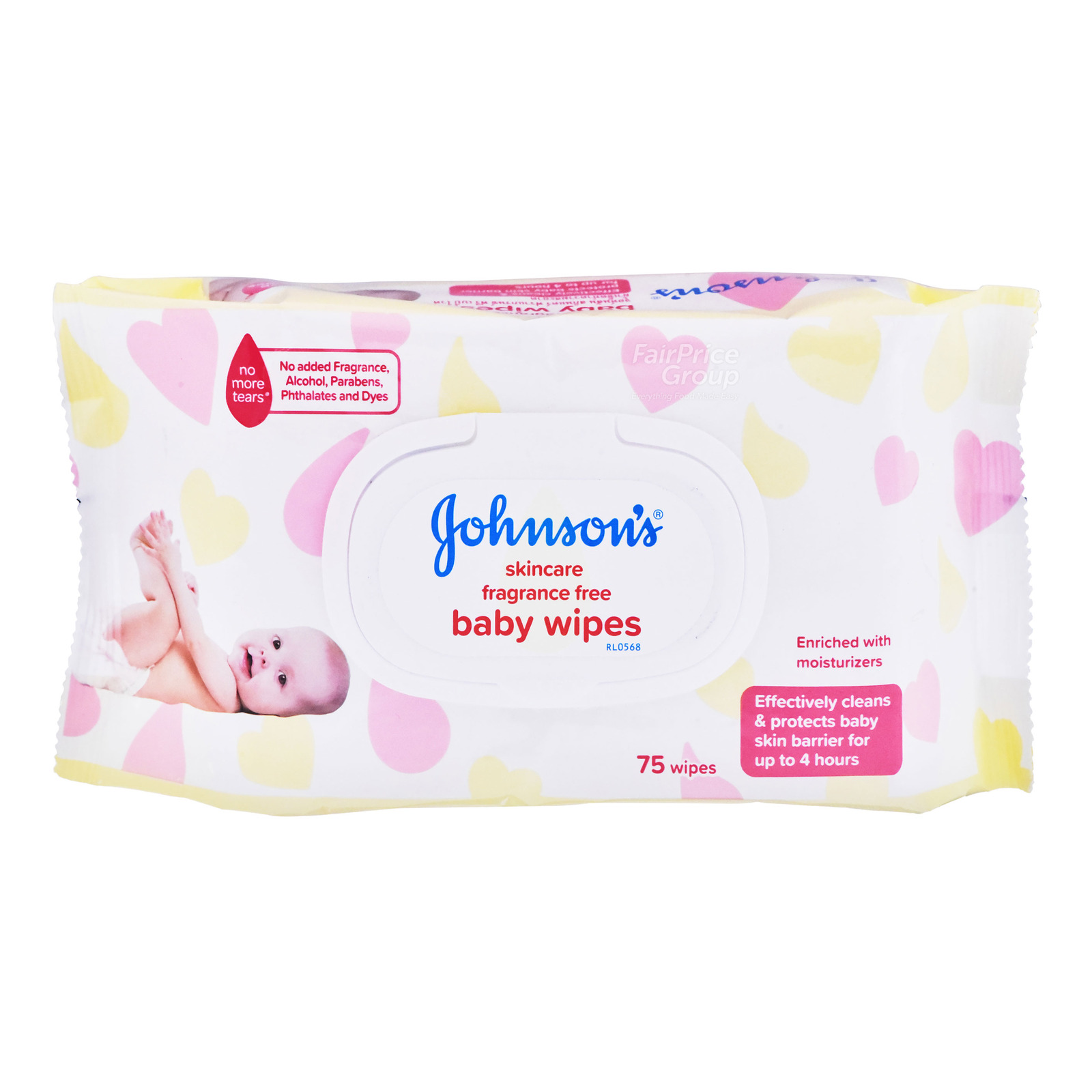 Johnson's Baby Wipes - Fragrance Free 75 per pack
