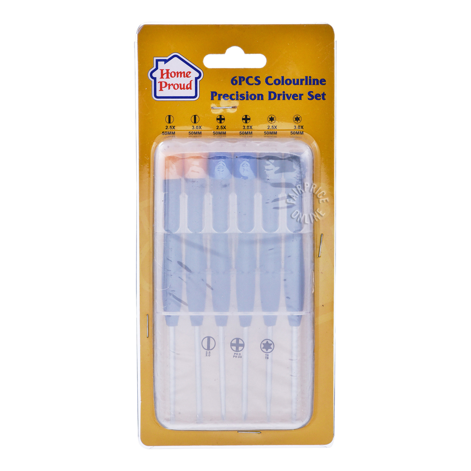 HomeProud Colourline Precision Driver Set 6 per pack