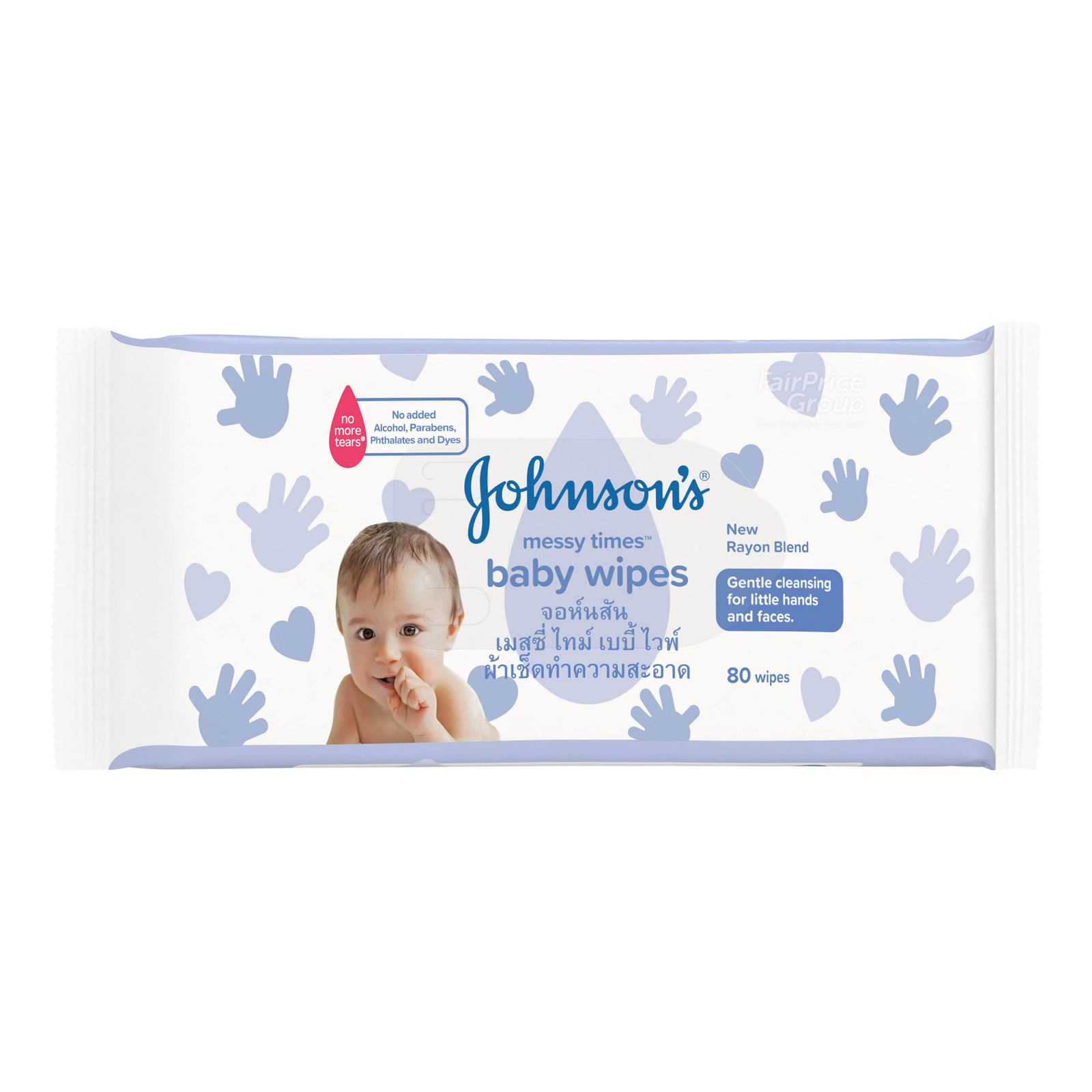 Johnson's Baby Wipes - Messy Times (Hand & Face) 80 per pack