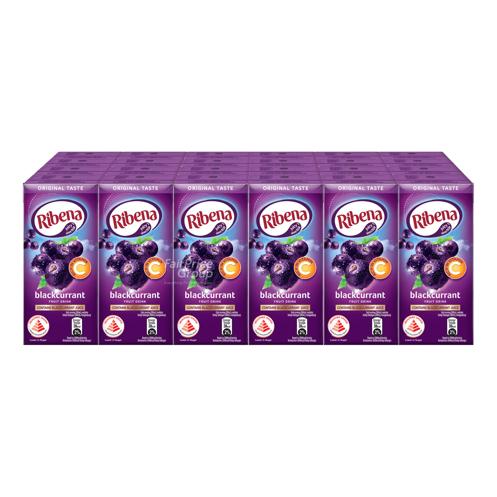 Ribena Blackcurrant Fruit Packet Drink - Regular 24 x 200ml (CTN)
