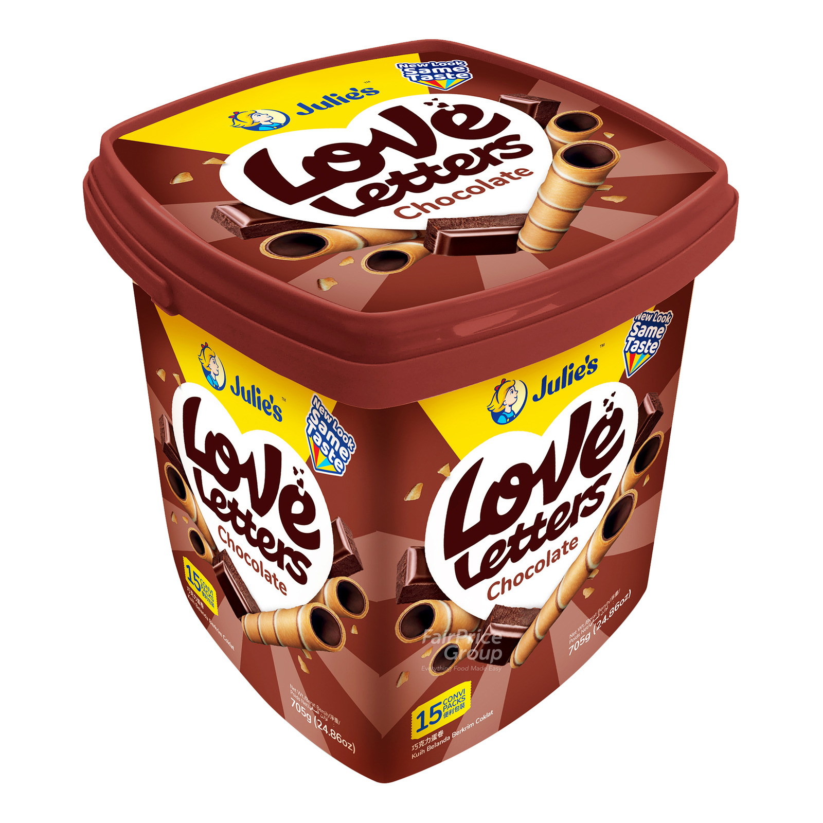 Julie's Love Letter Wafer Biscuit Roll - Chocolate