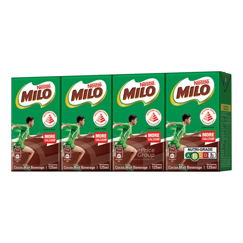 Milo Chocolate Malt Milk UHT Packet Drink 4 x 125ml