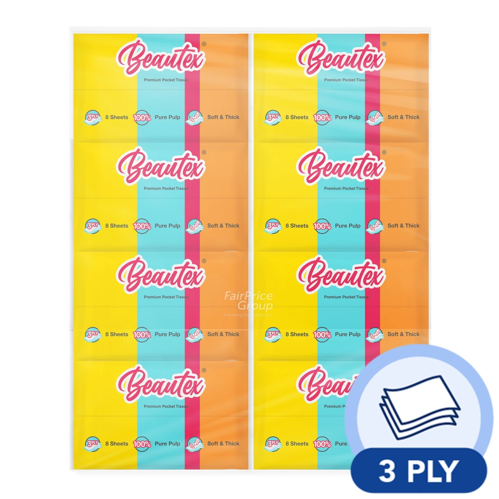 Beautex Pocket Tissue - Special (3ply) 48 x 8 per pack