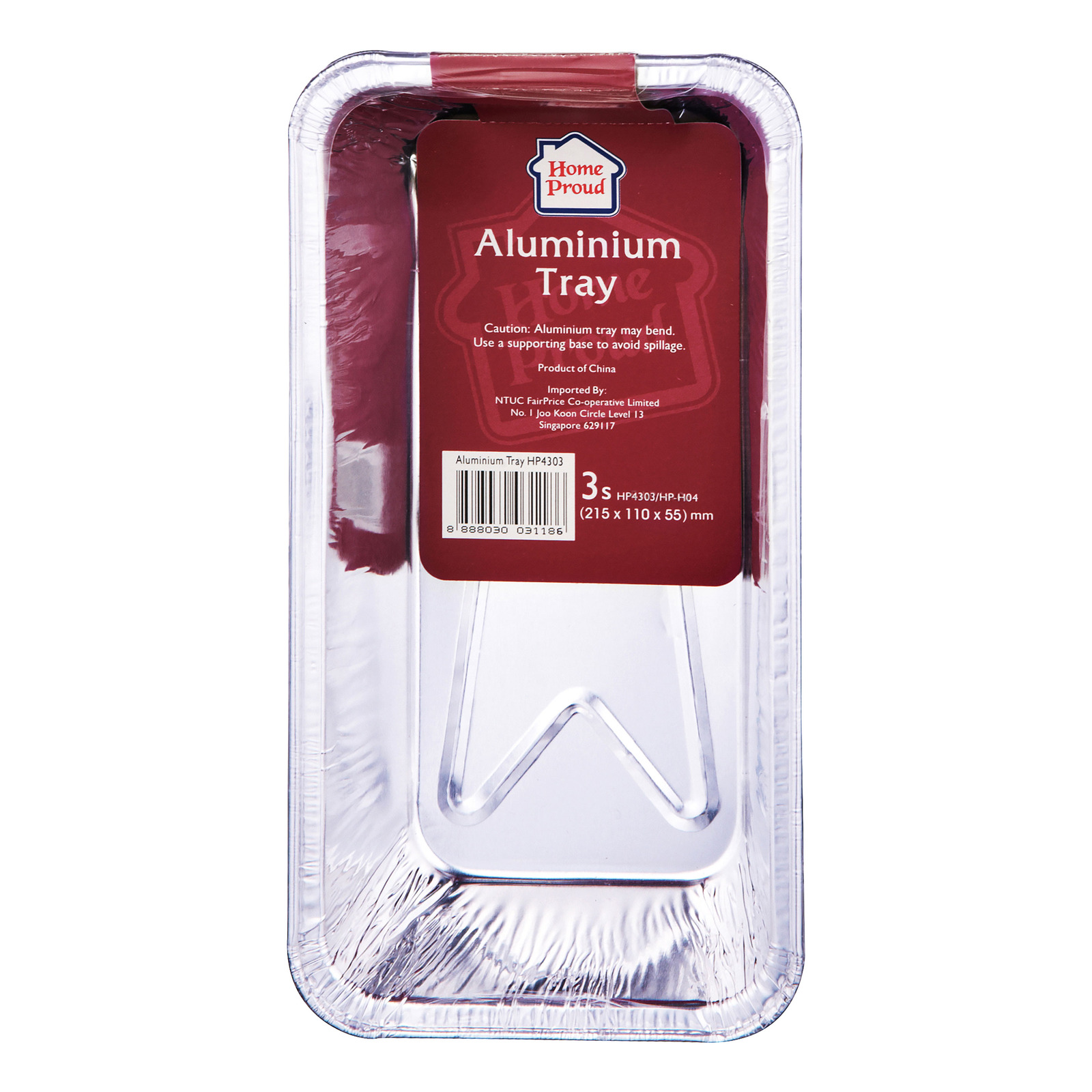 HomeProud Aluminium Tray - Rectangle (21.5 x 11 x 5.5cm) 3 per pack